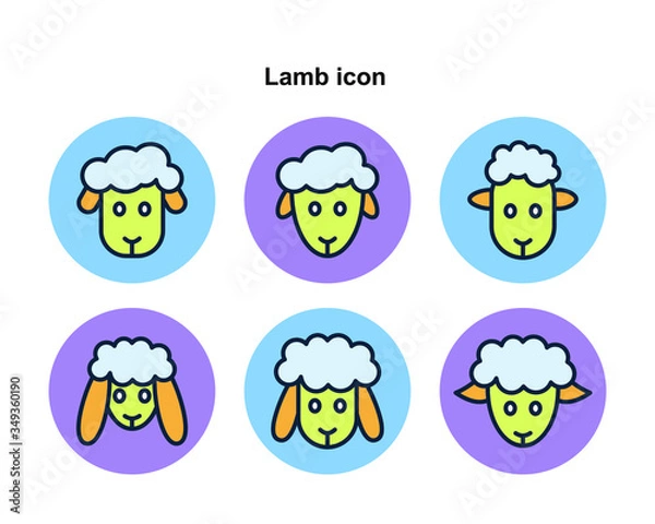 Obraz Lamb icon with colour vector
