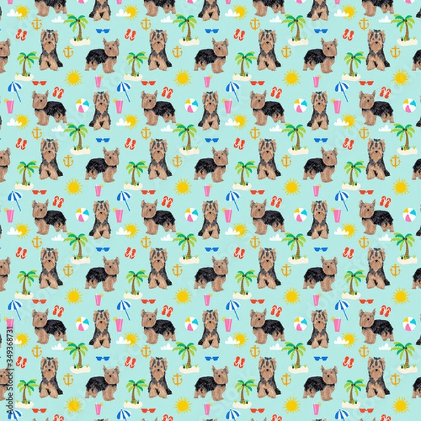 Fototapeta Corgi seamless pattern fabric