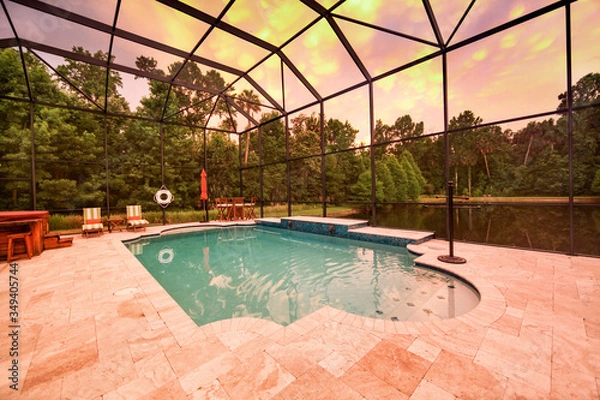 Obraz Swimming Pool at Sunset