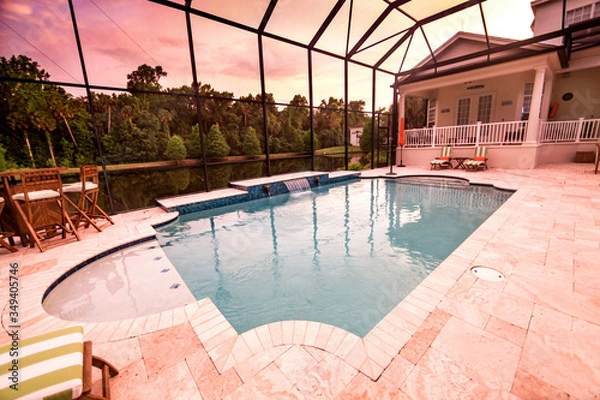 Obraz Swimming Pool at Sunset