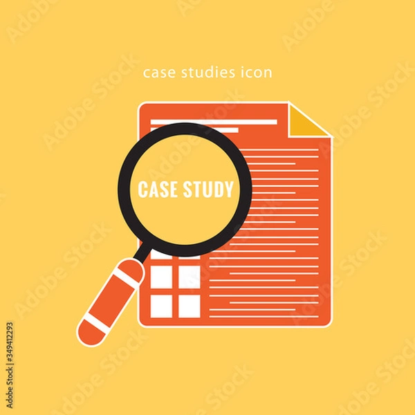 Fototapeta Case Studies Icon flat design