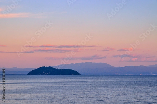 Obraz 滋賀県　琵琶湖と竹生島