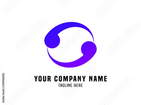 Obraz Abstract Logo Vector Gradient Blue