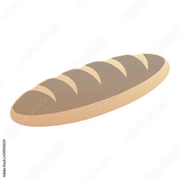 Fototapeta Bread, bakery icon, sliced fresh wheat bread isolated on white background in EPS10