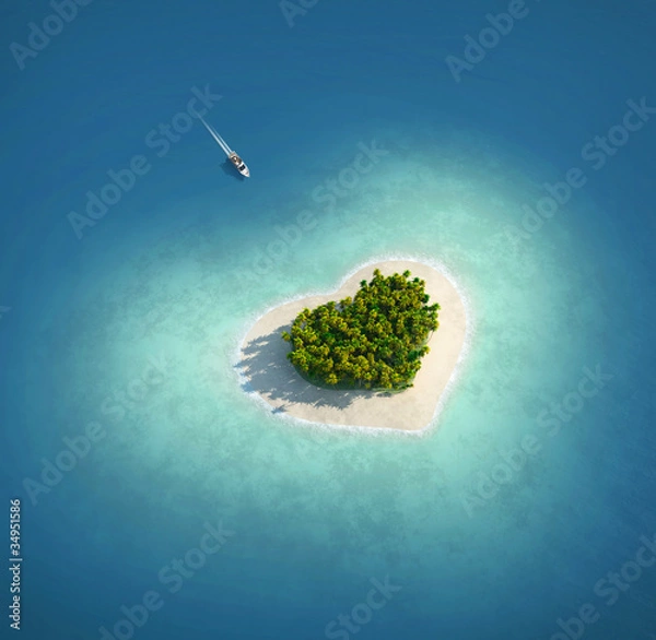 Obraz Paradise Island w formie serca