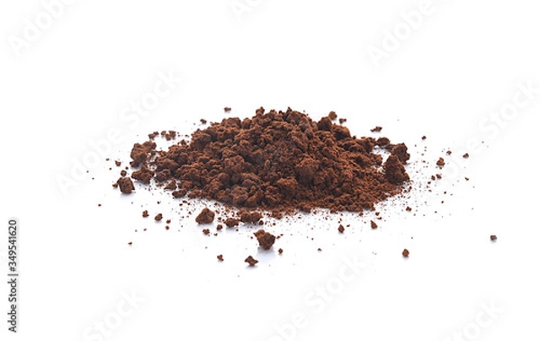 Obraz coffee grounds isolated on white background