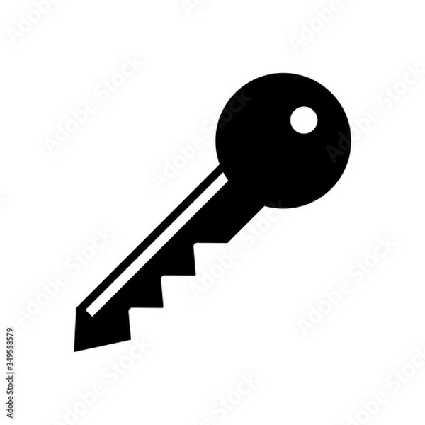 Fototapeta Circle key icon symbol vector illustration template. Simple black flat design vector inspiration icon