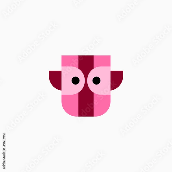 Fototapeta Robot head icon. Vector AI technology concept symbol or design element in flat style.