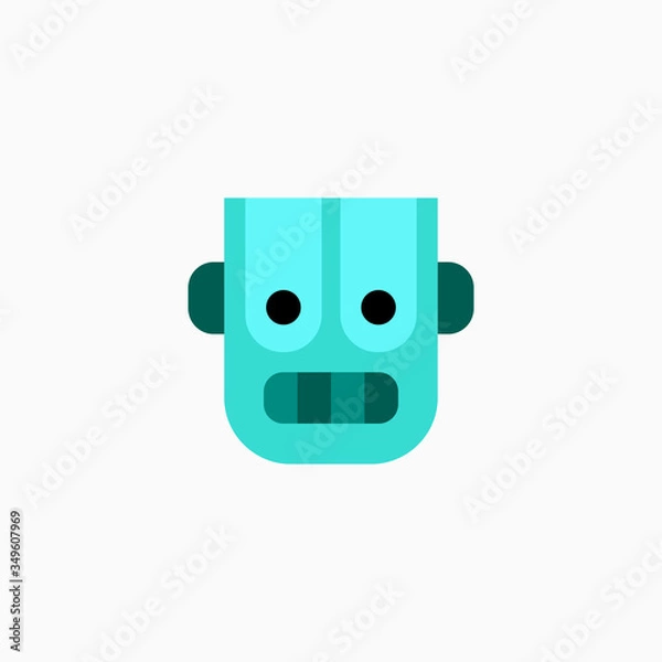 Fototapeta Robot head icon. Vector AI technology concept symbol or design element in flat style.