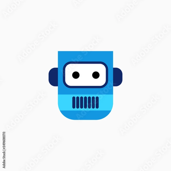 Fototapeta Robot head icon. Vector AI technology concept symbol or design element in flat style.