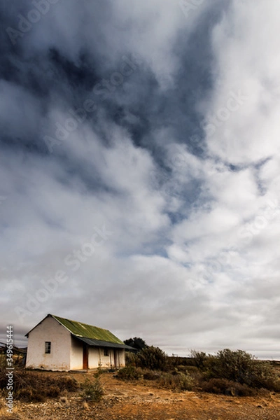 Obraz abandoned house in the Karoo with stormy clouds
