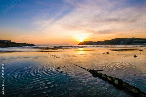 Fototapeta 逗子海岸の夕日