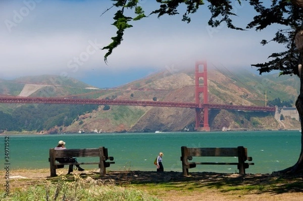 Obraz Panchine e relax al Golden Gate