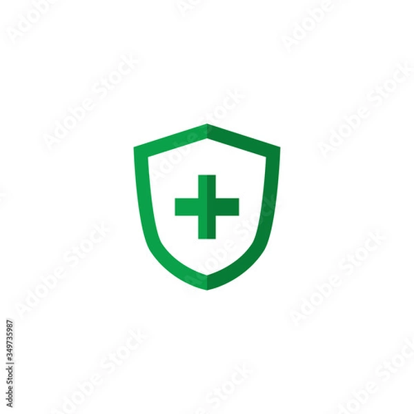 Obraz Shield Logo Template with Plus Sign, Shield Icon