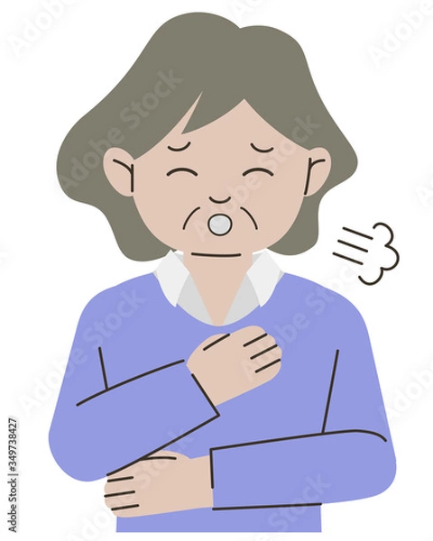 Fototapeta 安心する年配女性。