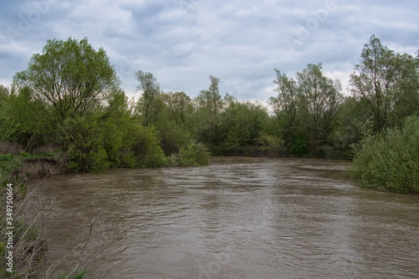 Fototapeta flooding on river