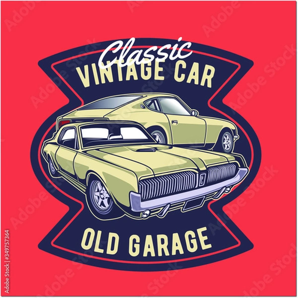 Obraz ilustracji wektorowych samochodu retro