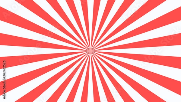 Fototapeta Abstract starburst background with red rays. Banner vector illustration.
