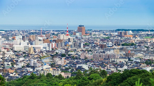 Fototapeta 金沢　卯辰山から望む県庁方面