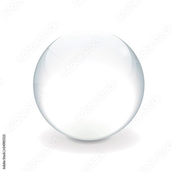 Fototapeta White vector crystal ball