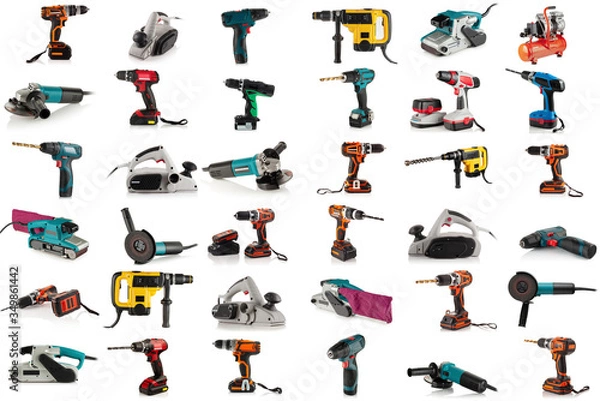 Fototapeta a set of tools on a white background