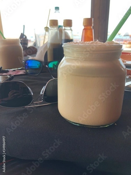 Obraz Cold coffee and sunglasses 