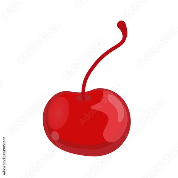 Obraz illustration of a cherry on a white background