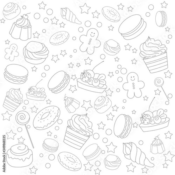 Obraz sweet pattern illustration on white background