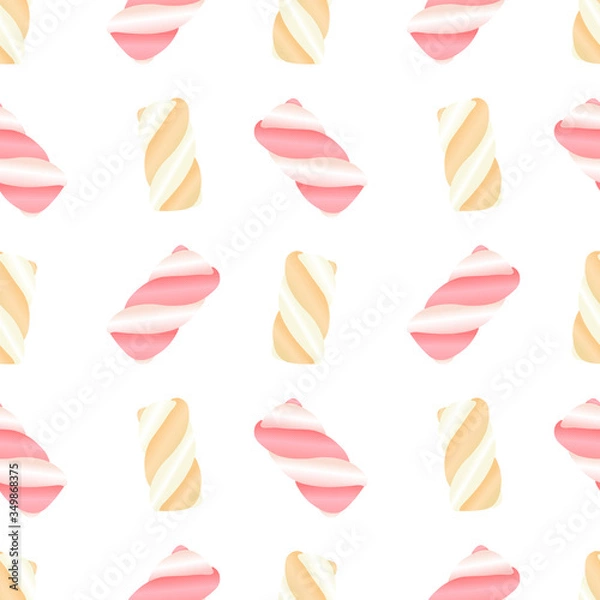 Obraz illustration of a marshmallow pattern on a white background