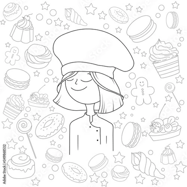 Obraz sweet pattern illustration on white background