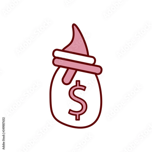Fototapeta money bag icon vector design template