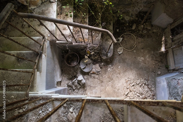 Obraz old rusty metal staircase