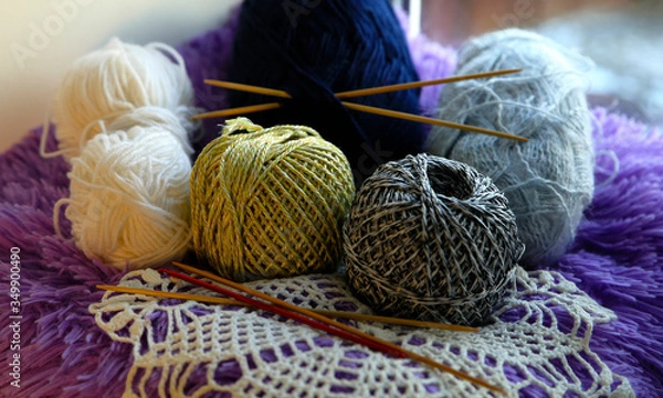 Fototapeta knitting threads