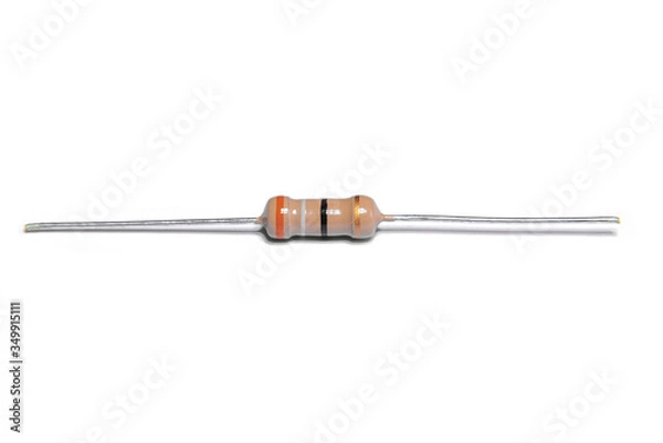 Fototapeta Resistor diode component isolated on white background