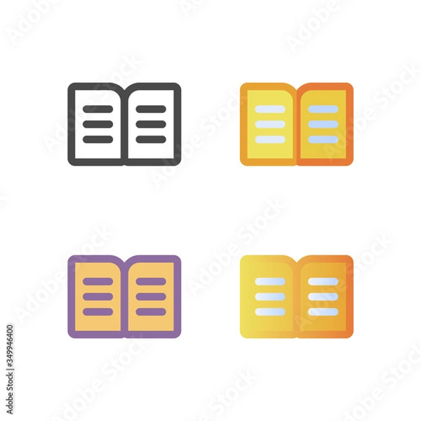 Fototapeta book icon pack isolated on white background. for your web site design, logo, app, UI. Vector graphics illustration and editable stroke. EPS 10.