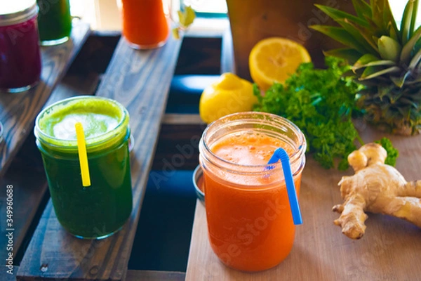 Fototapeta Real Fruit Juice Drinks