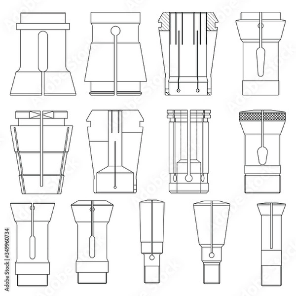 Obraz collet holder for cnc machine isolated in white background
