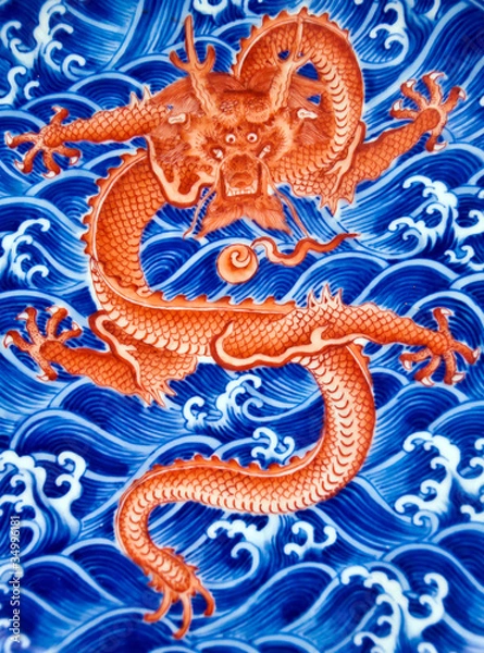 Obraz Chinese Red dragon