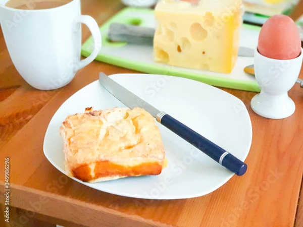 Obraz breakfast with milk and eggs