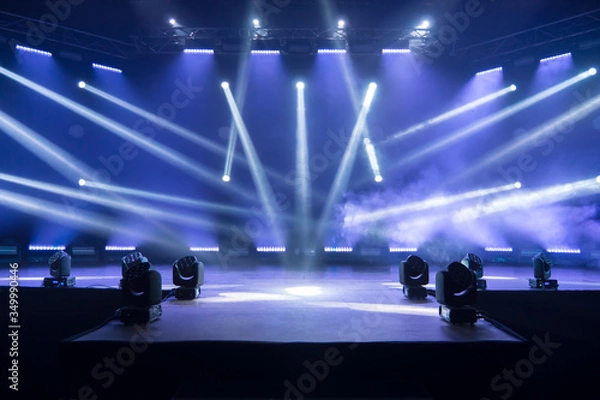 Fototapeta Stage for live concert Online transmission. Business concept for a concert online production broadcast in realtime as events happen. Stage for online live concert Concert live streams available online