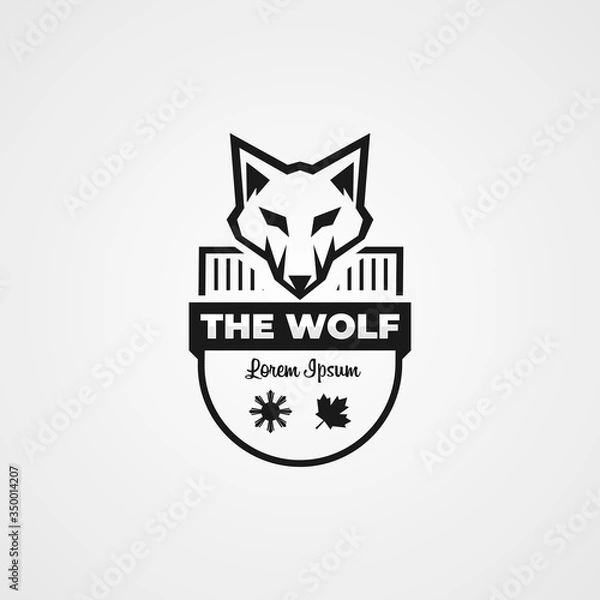 Fototapeta the wolf template logo vector