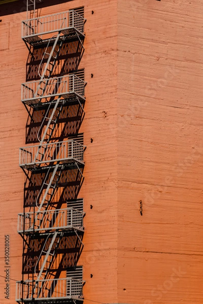 Obraz old brick wall and staircase