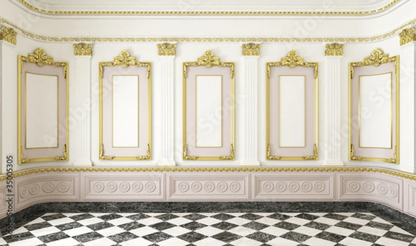Obraz classic style room with golden details