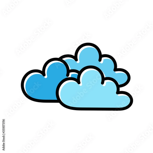 Fototapeta cloud hand drawn icon vector design
