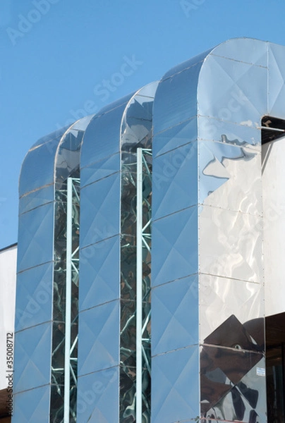 Obraz air conditioning ducts on blue sky background