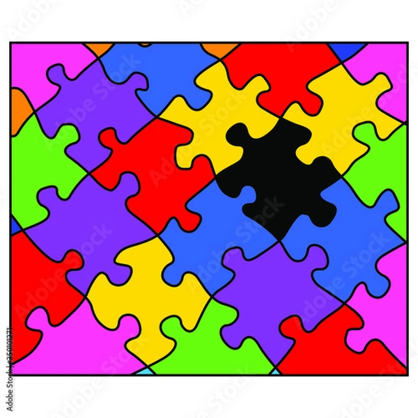 Obraz vector illustration colorful jigsaw puzzle