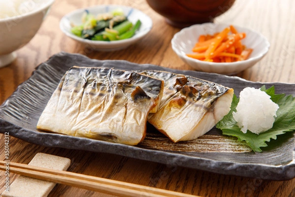 Fototapeta 鯖の塩焼き