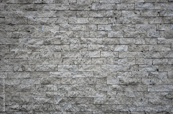 Obraz Old grey brick wall texture, abstract background