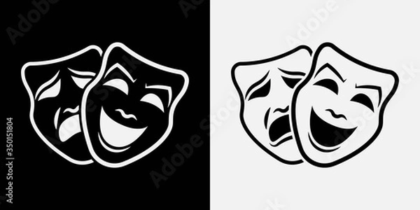 Obraz Theater masks. Vector illustration. icon