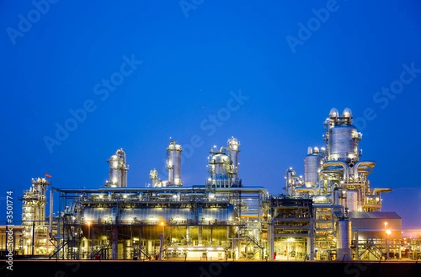 Obraz rafineria nocą 5